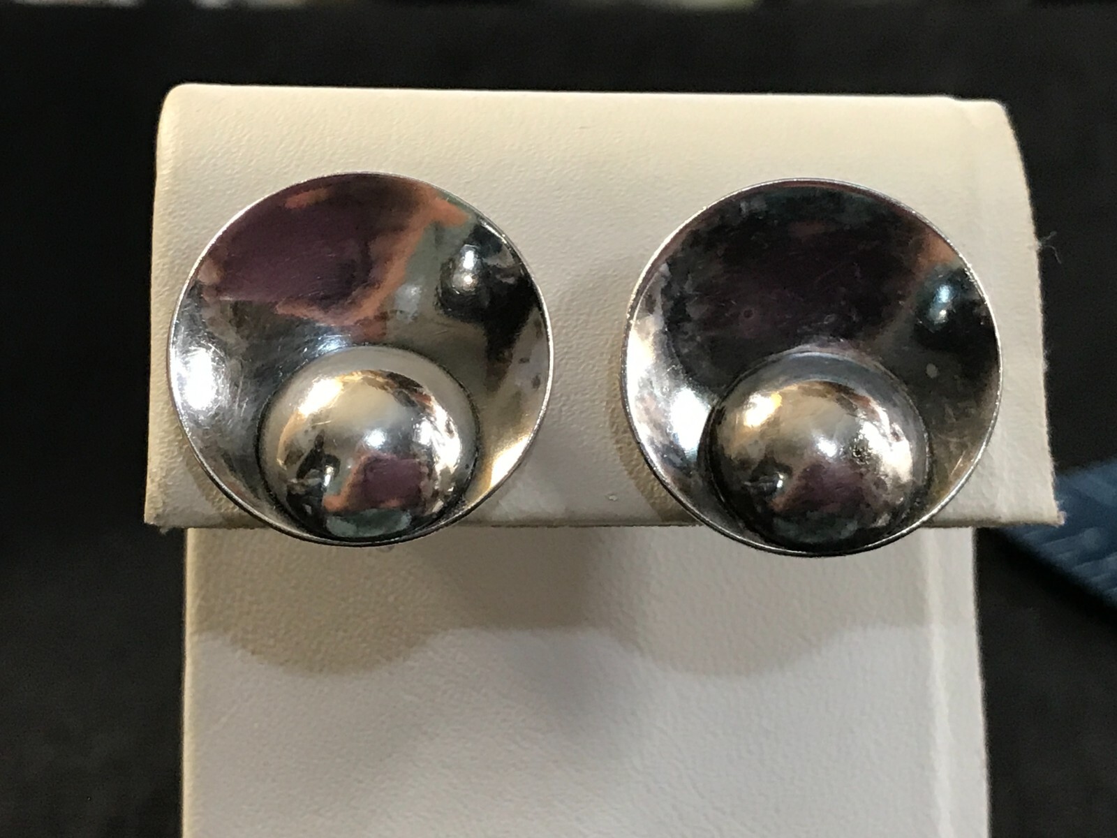 Sterling Silver Modernist Designer N E FROM Screw Back Earrings ~ Denmark