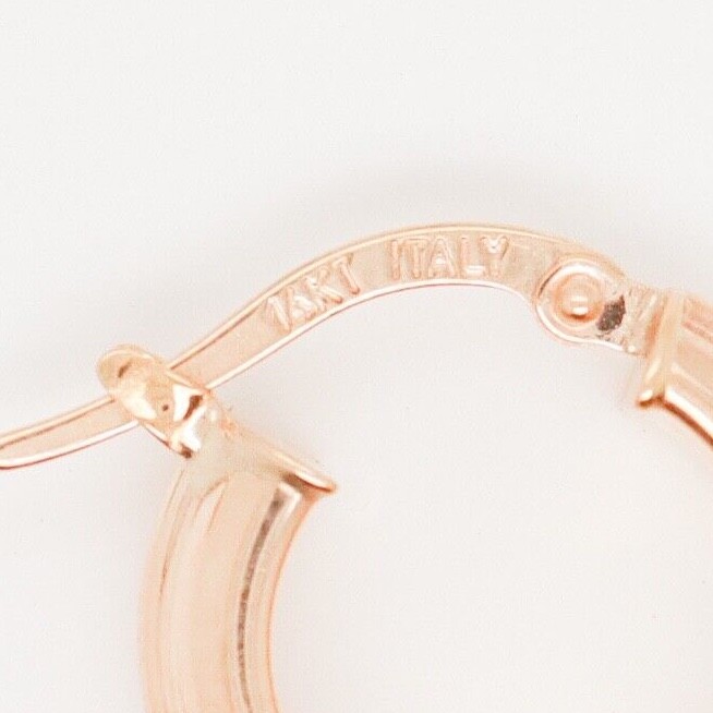 Vintage 14 Karat Gold Italian Hoop Earrings – 14k VR