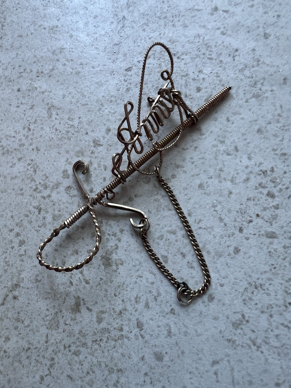 Antique Gold Filled ? Unmarked Removable Sword Sheath Pin Brooch Name? Read H4