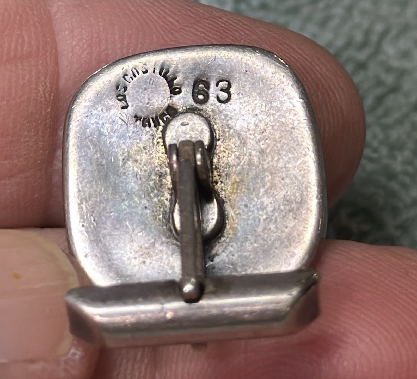 Vintage Mexico Modernist Los Castillo Taxco Mixed Metal Cufflinks