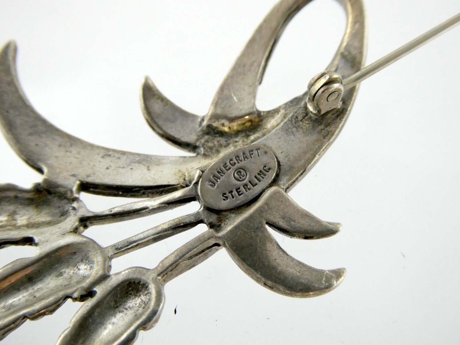 Vintage Danecraft Sterling Silver Wheat Stalks Brooch Pin 925 13.9g 2 3/8 Inches