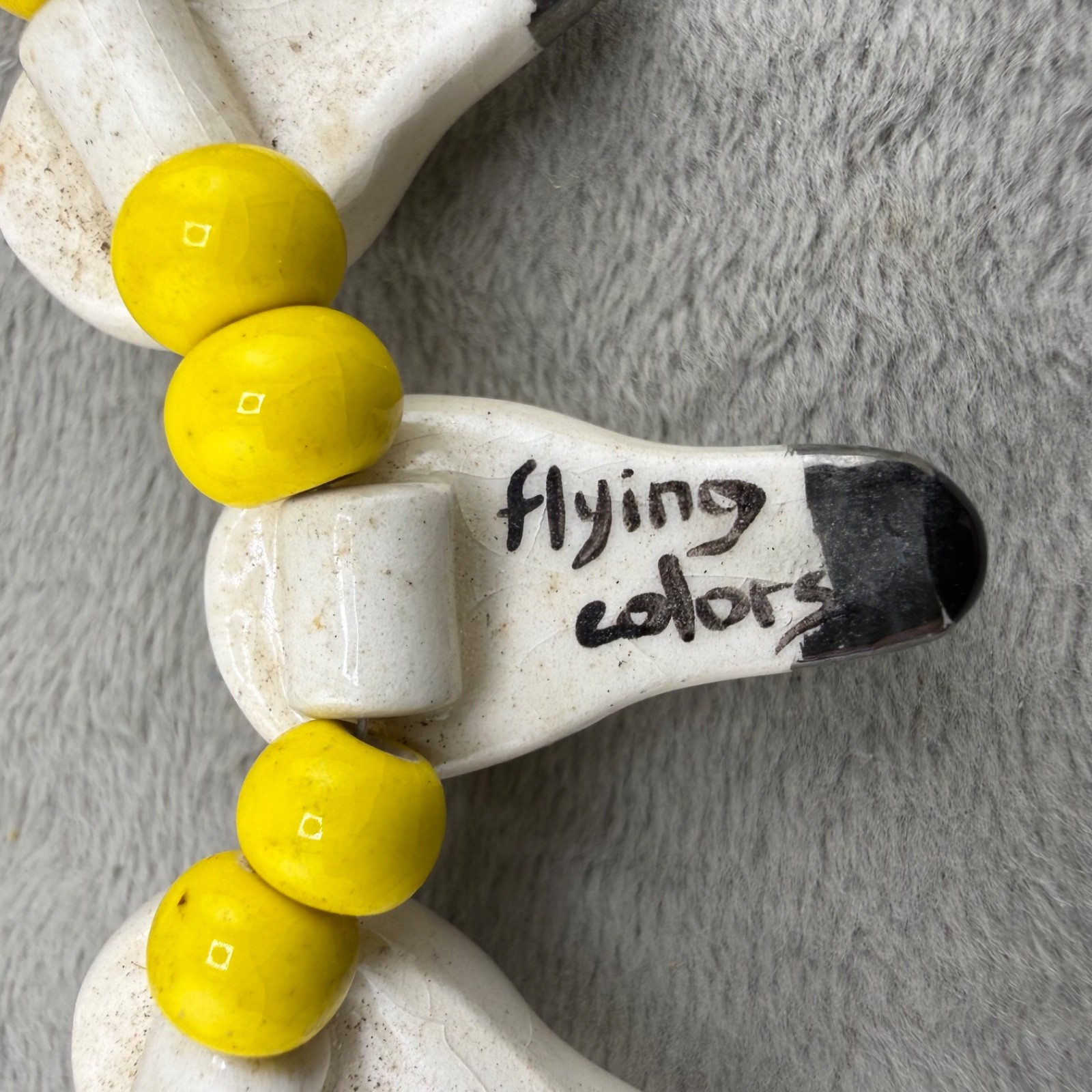 Vintage Flying Colors Necklace Ceramic Beaded Lightbulb 16”