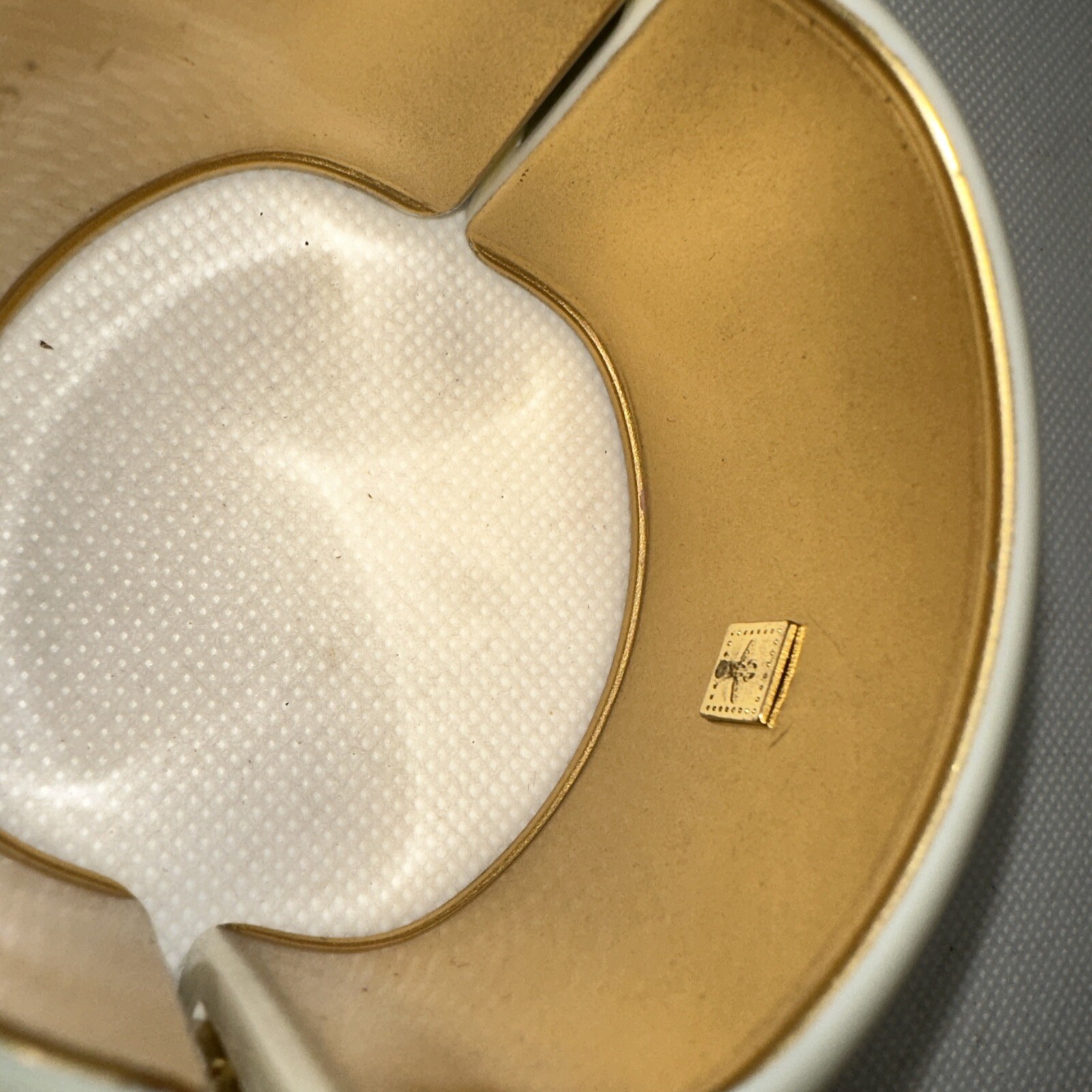VTG White Hindge Bracelet Has A Honeybee Inside Snap Magnetic Closure