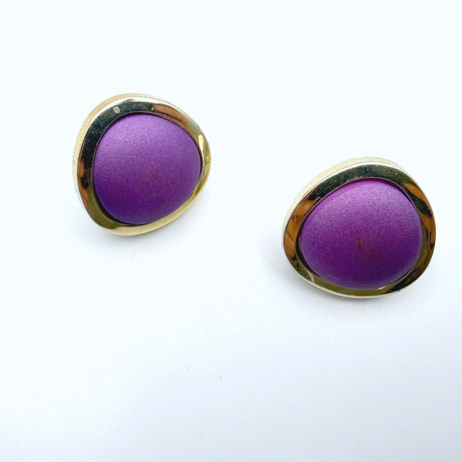 Vintage Purple Velvet Theatre Night Stone Coated Aluminium Retro Enamel Earrings
