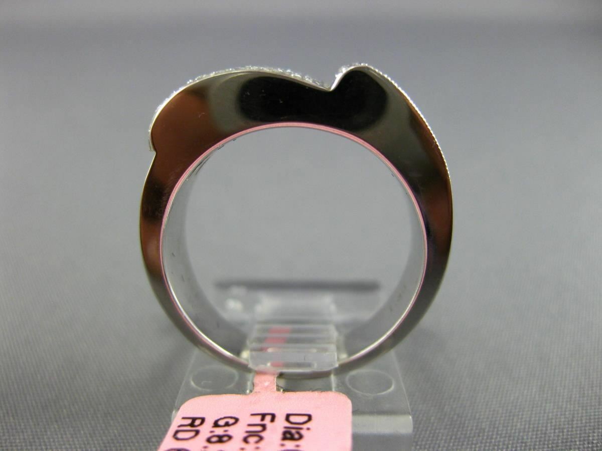 ESTATE WIDE 1.30CT DIAMOND 18KT WHITE GOLD 3D MULTI ROW MILGRAIN RING F/G VS/VVS