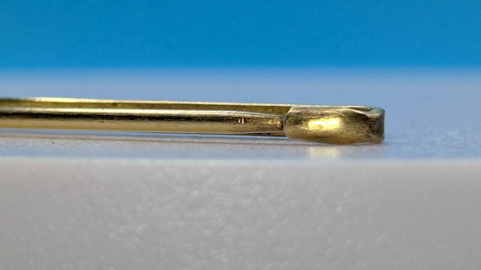 Antique Victorian Gold Tone Safety Pin Clasp Bar Lingerie Pin 1.5″ Trees Nature