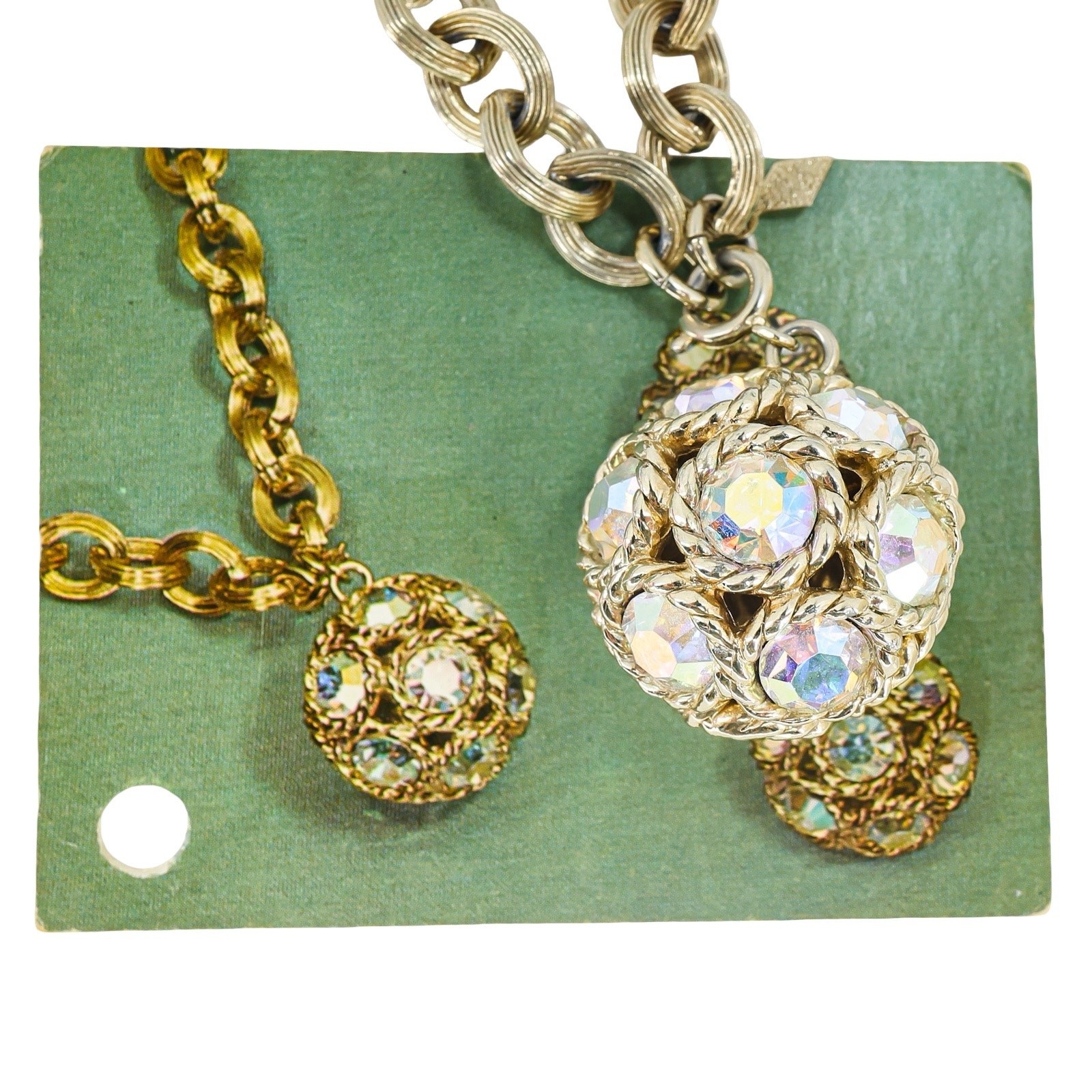 Sarah Coventry Dancing Magic Convertible Necklace Bracelet AB Rhinestones W Card