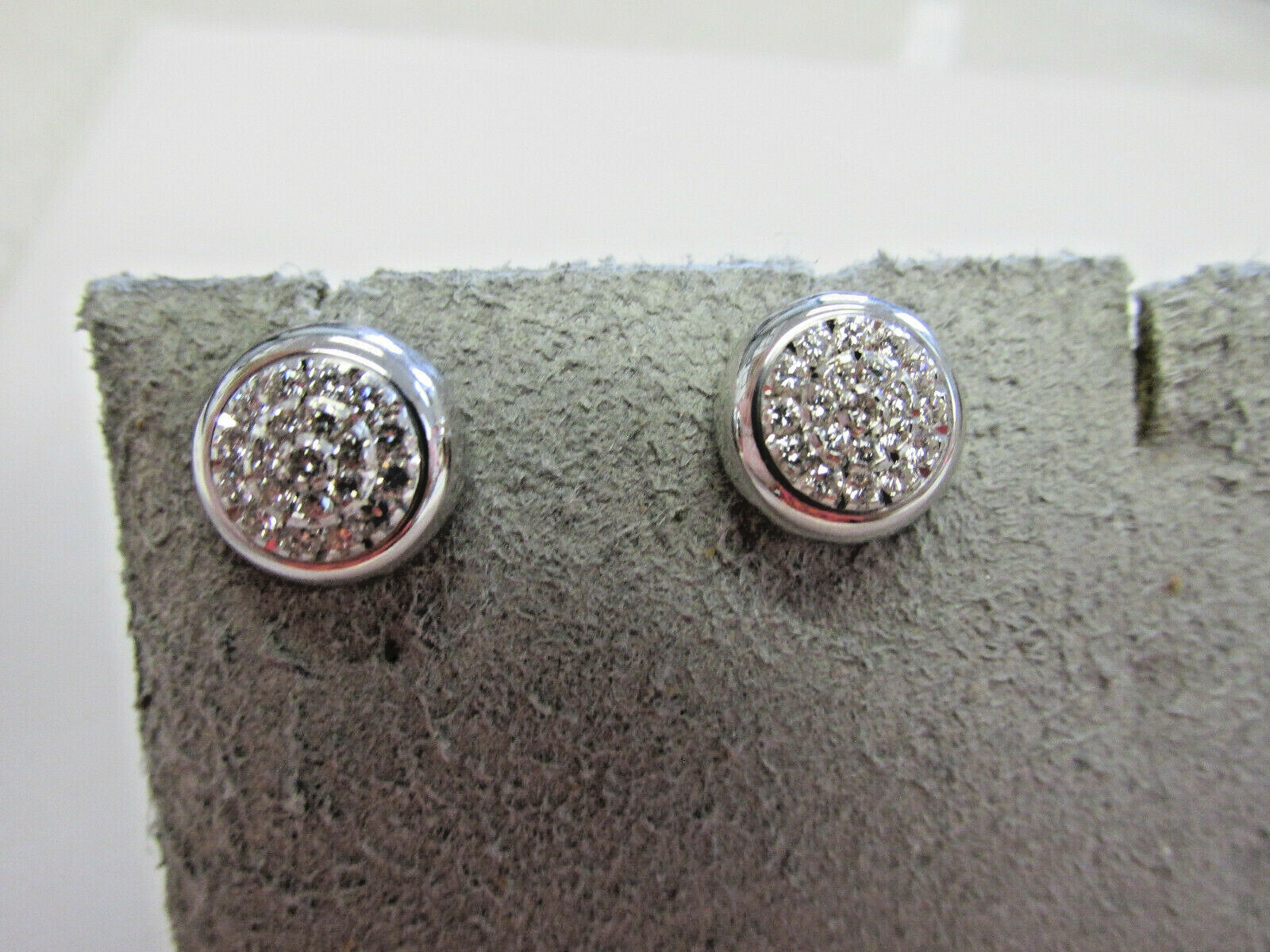 Stunning CHIMENTO Diamond Earrings Studs 18k White Gold Must See!!! MAKE OFFER