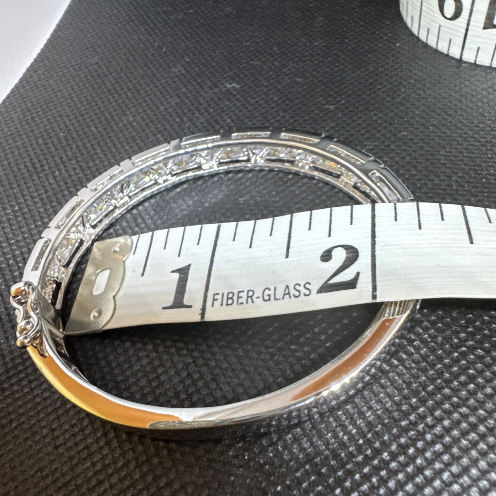 Suzanne Somers 925 Bangle Bracelet w/40 Trillion Cut Iridescent Cubic Zirconia