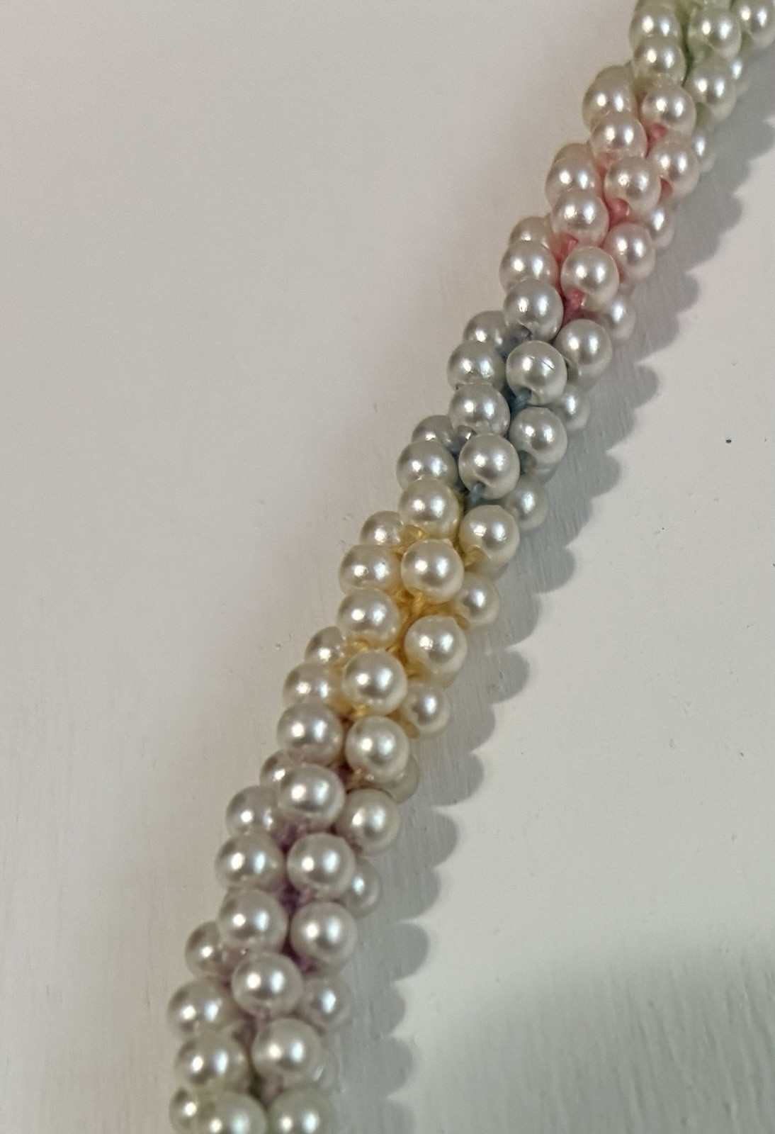 Vintage Faux Pearl Lariat Tassel Necklace. May also be used as a belt. 55” Long