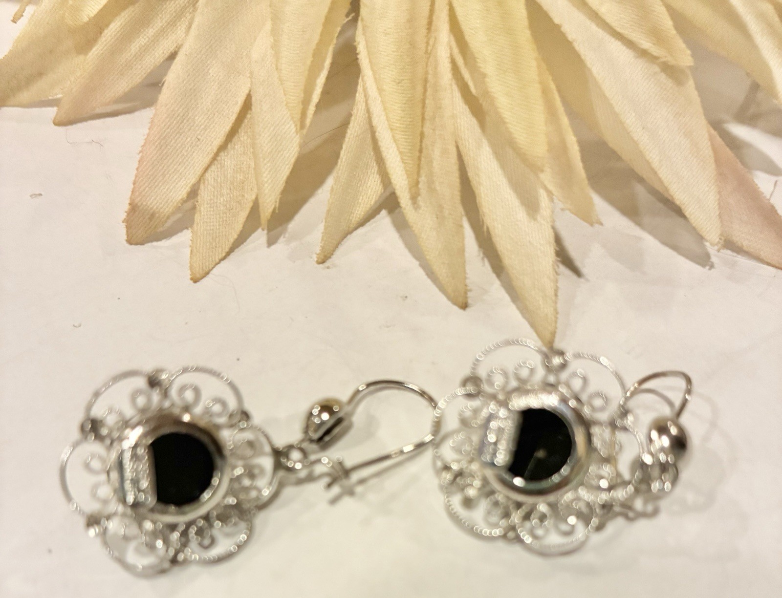Sorrento Sterling Silver 925 Drop Earrings Sz 1.5 In Hook Pierced Dangle