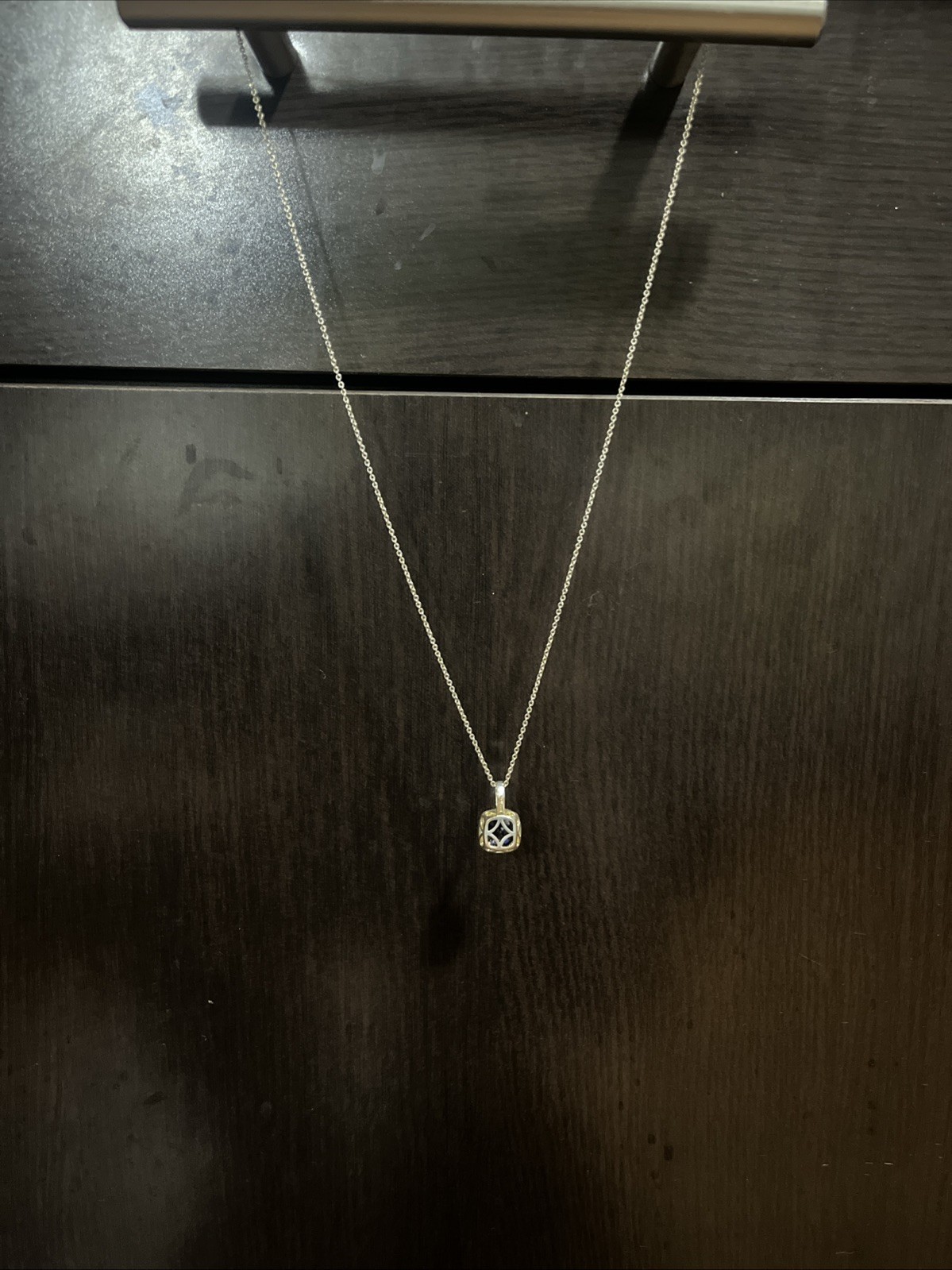 Blue Dimond 24K Yellow Gold Necklace