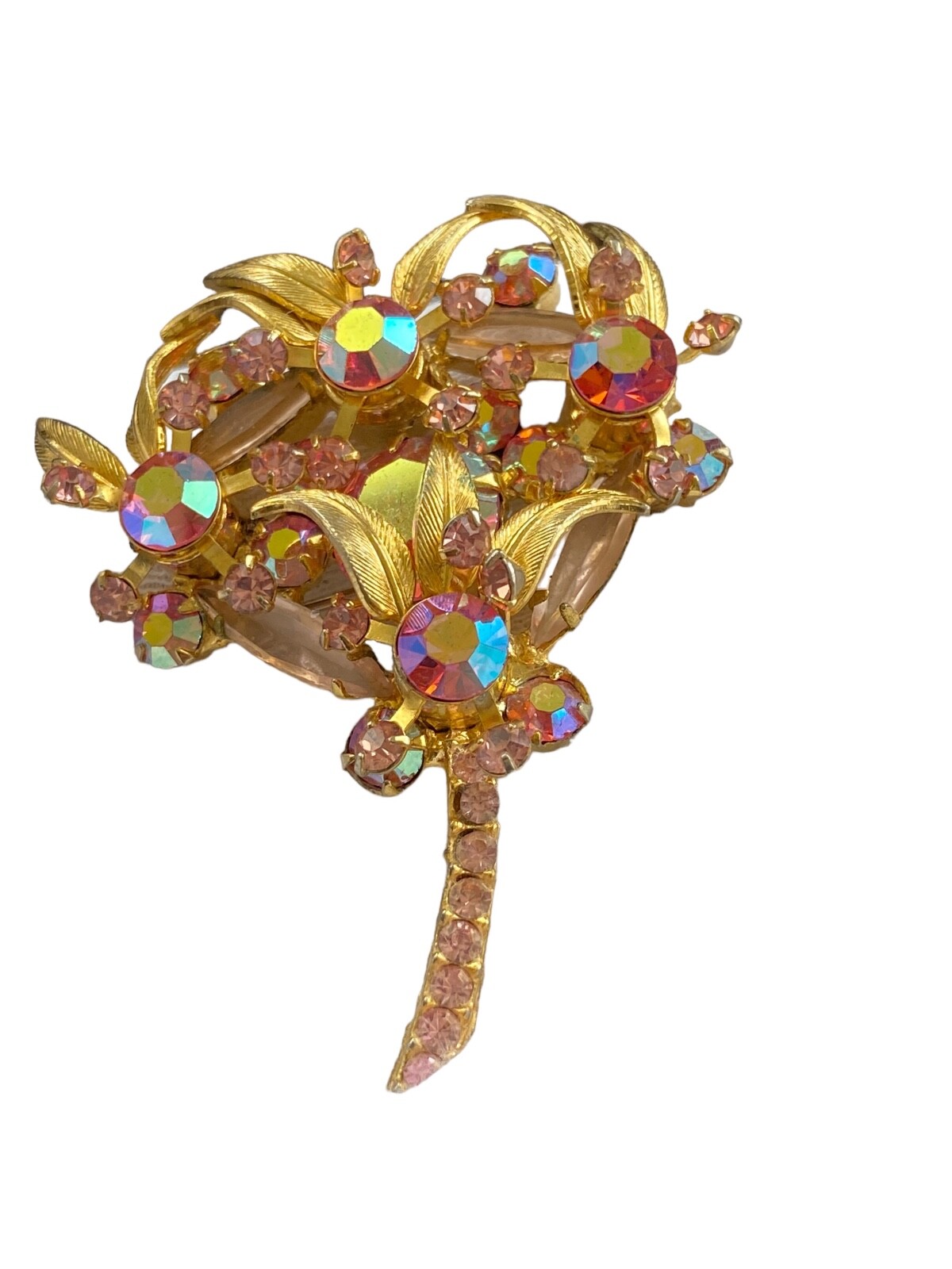 Vintage Juliana D&E Brooch Reference Book Piece 1964 60s MCM Pink Floral Spray