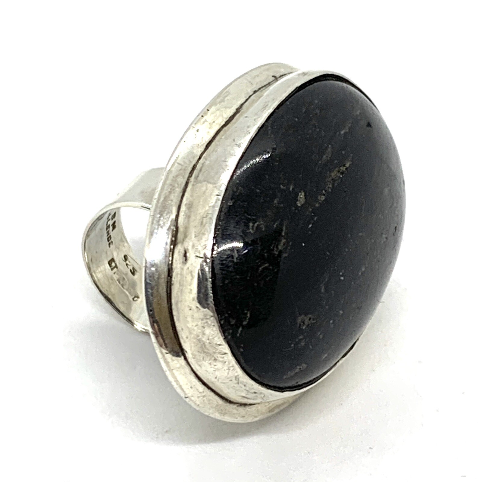 David San Miguel Allende Mexican Sterling Silvet Black Coral Huge Ring Sz 7.25.