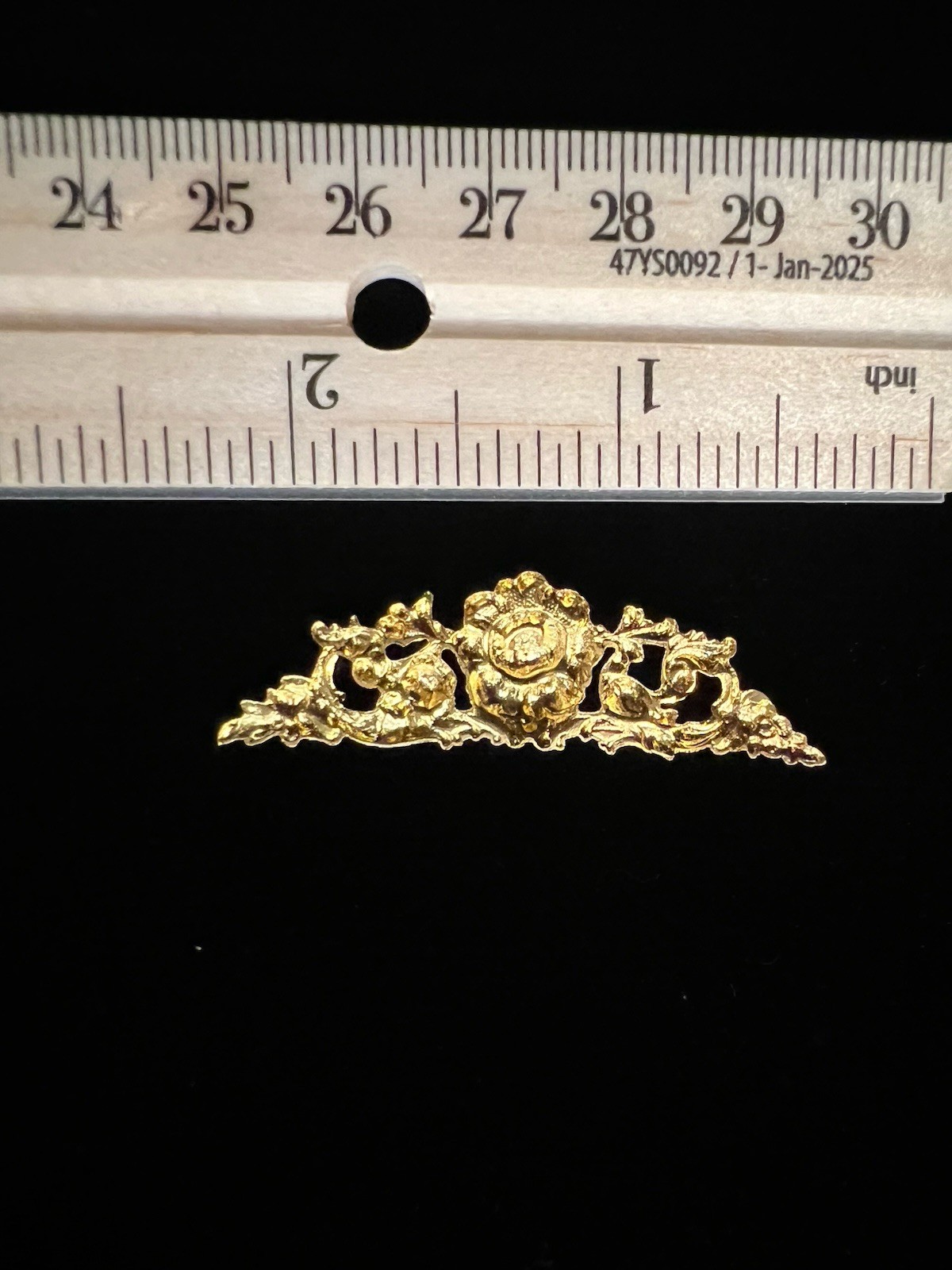Vintage Rose Sconce 22K Gold Plated Brass Stamping for Jewelry/Craft/Decoration