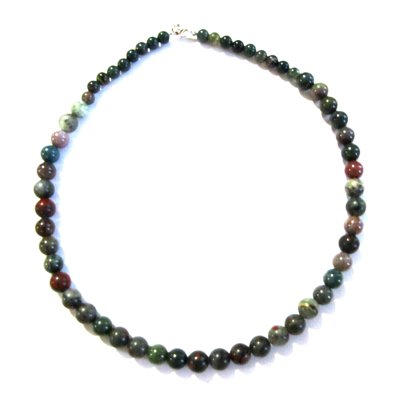 Vintage Bloodstone Necklace 5 to 8mm 17.5 inch