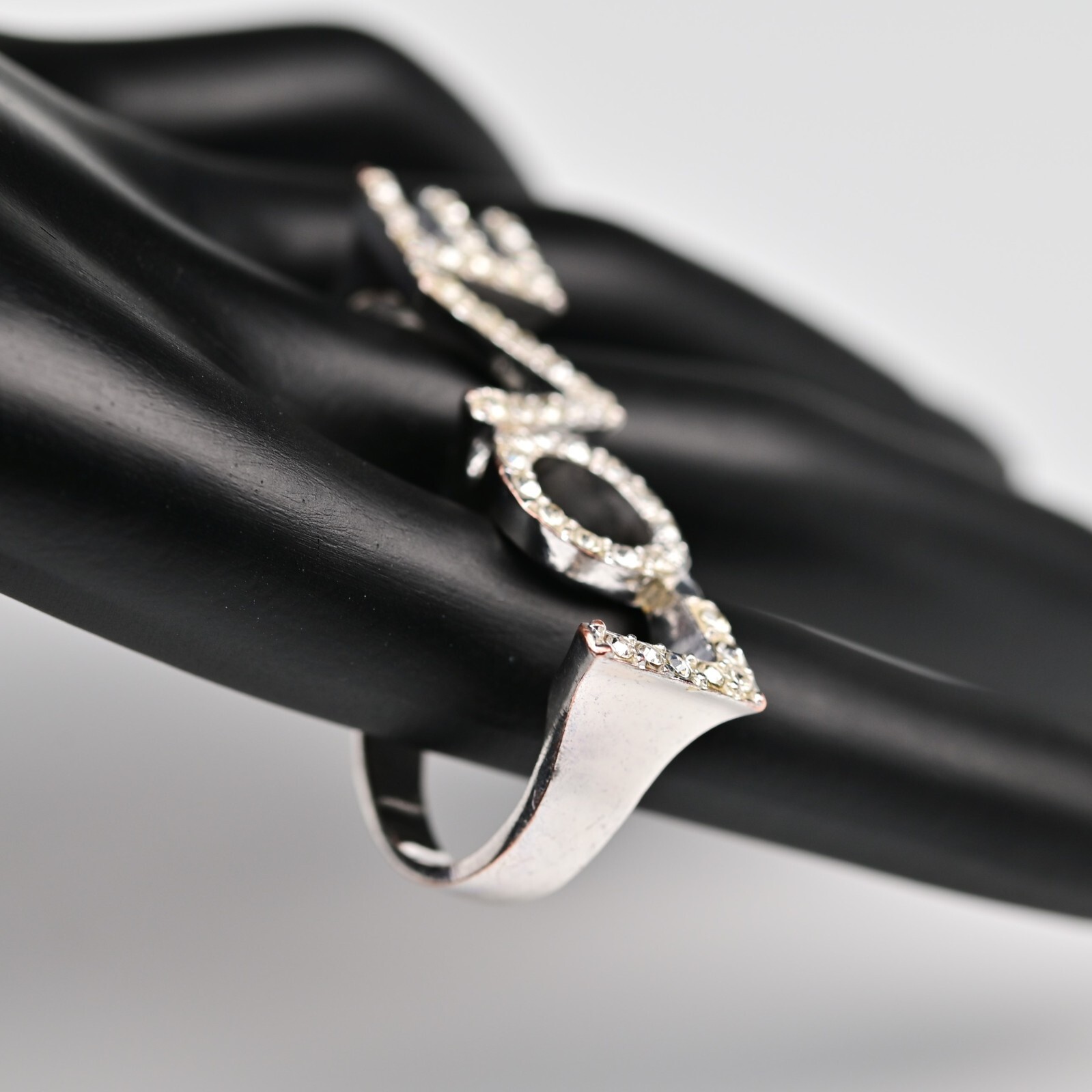 LOVE Letter Original Vintage Rhinestone Designer Cubic Zirconia Dual Estate Ring