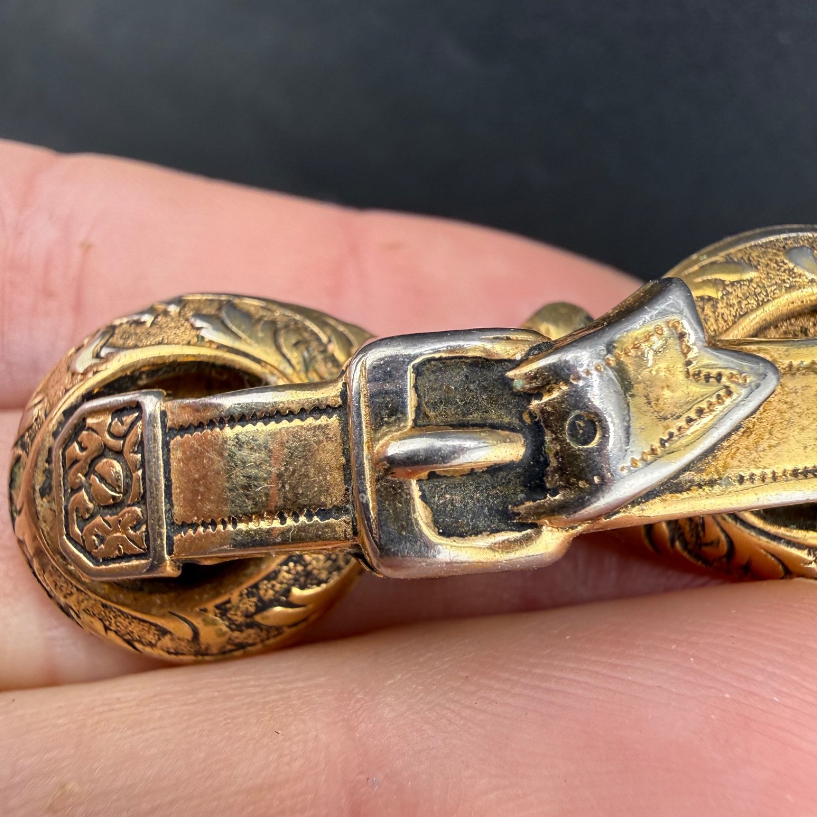 Vintage Gold Filled Brooch Victorian Revival Buckle
