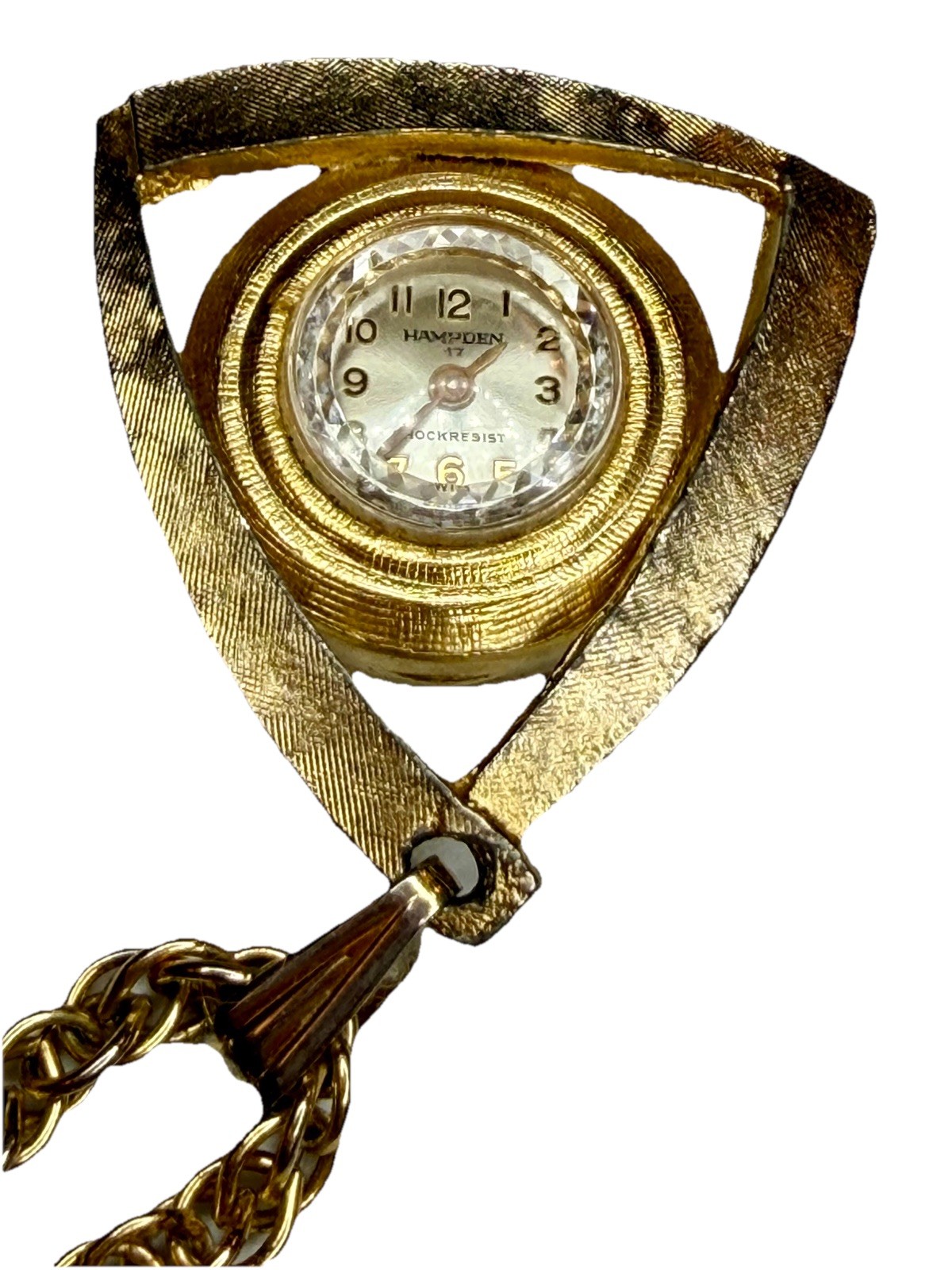 Vintage Silver Hampden Wind-up Watch Necklace 24” Chain, 35 MM Case