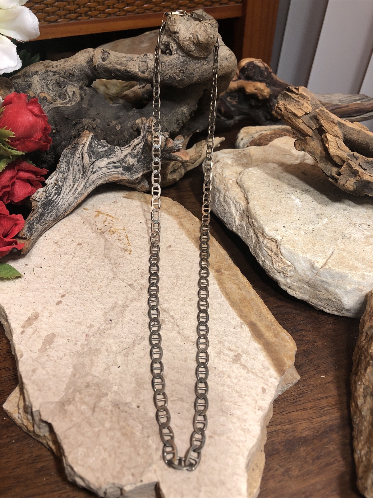 3?. Vintage Sterling 925 Anchor Mariner link Chain Necklace Italy 20″, 15.3g