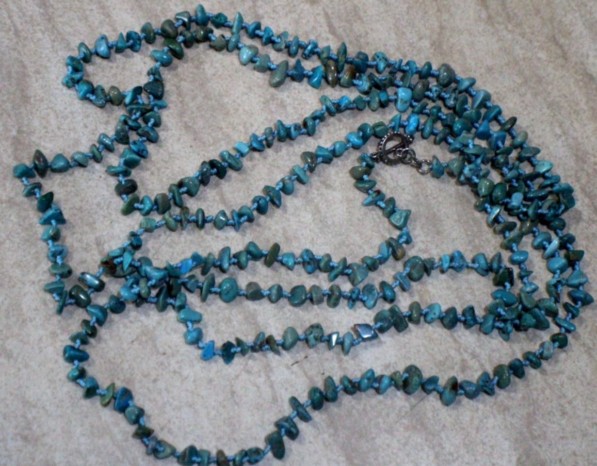 7 Different S silver and Turquoise Beads Necklaces Lot