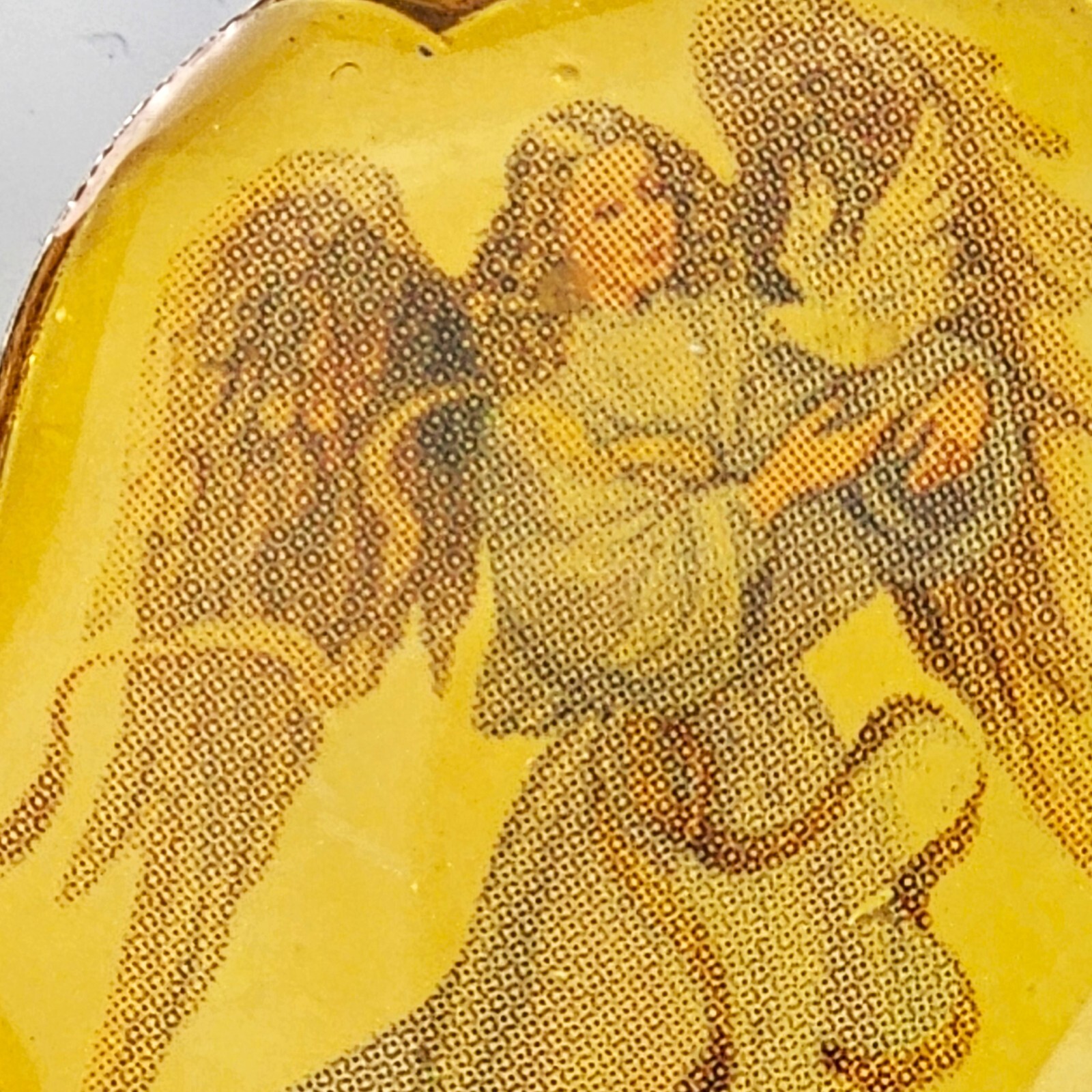 VTG Guardian Angel with White Dove Lapel Hat Pin Christian Religious Resin Metal