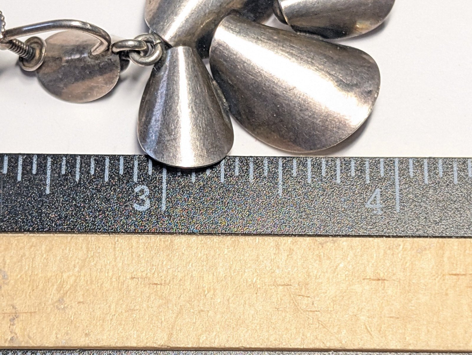 VINTAGE STERLING SILVER N.E. FROM DENMARK EARRINGS SIGNED HALLMARKED SCREWBACK