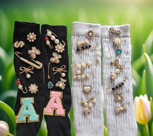 Charms for Socks Safety Pins 54pcs Brooches and Pins for Women Gold Junk Sock