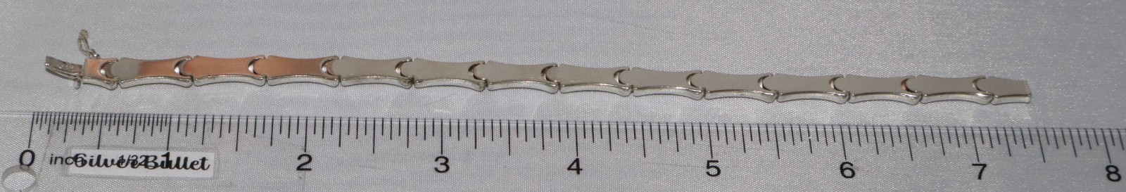 Vintage IBB Sterling Silver Bamboo Link Bracelet 7.5 inches 10.9 grams