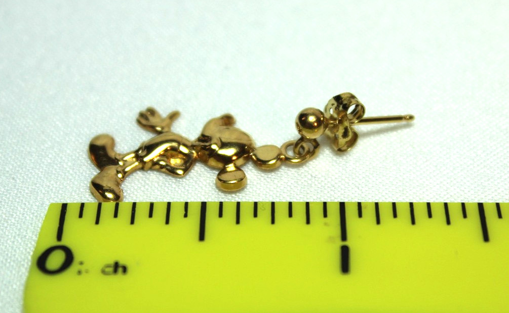 Vintage 14K Gold Filled GF Mickey Mouse Van Dell Single Post Earring / Pendant