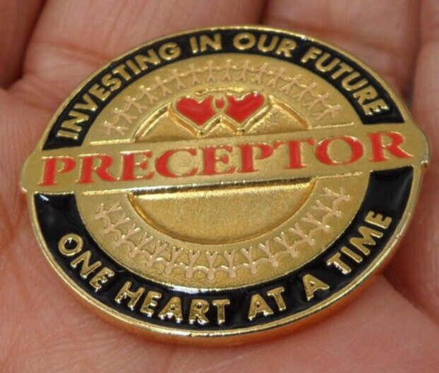 Vintage Preceptor Badge Tie Tack Lapel Pin Enamel Hearts Medical Nursing Canada