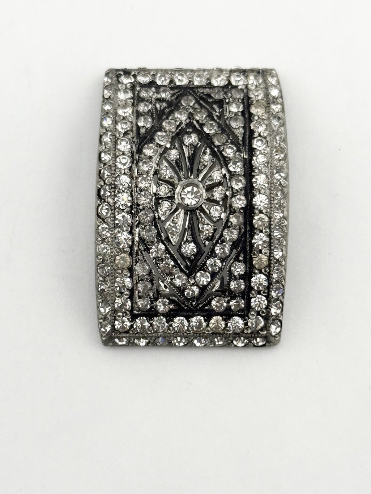 Vintage Fishson Henry Fishel & Son Silverite Buckles W/ Rhinestones