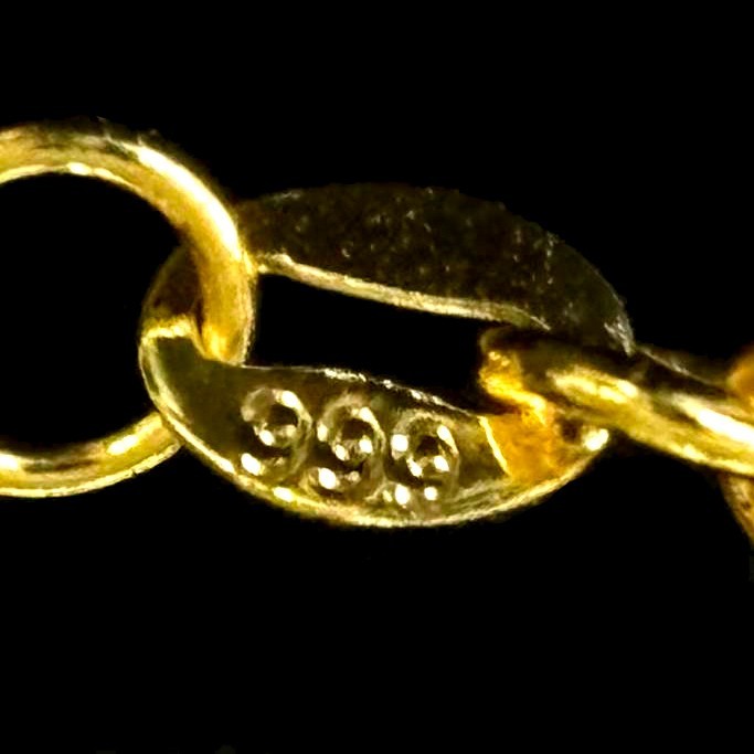 VTG Flower Hollowed-out Gold-plated (NOT SURE) Pendant Necklace, marked ‘999’
