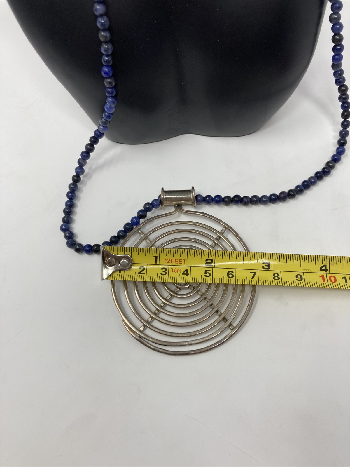 Dominique Dinouart DDD Mexico sterling silver lapis lazuli Drop Pendant necklace