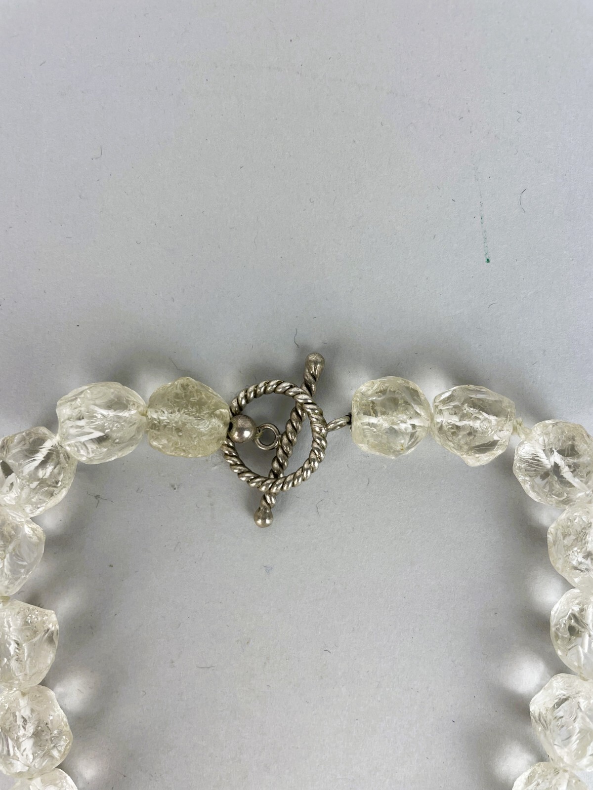 Vintage 1980’s Rock Crystal Quartz Crystal Nugget Tumble Necklace 20″