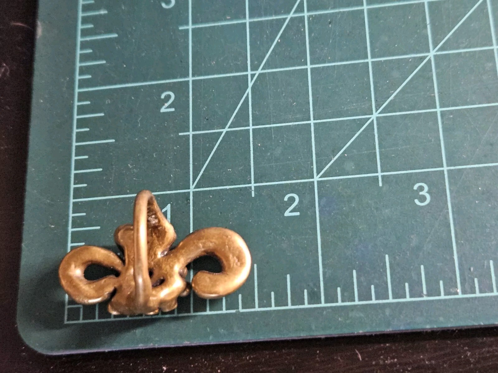 Vintage Brass & Copper Modernist Brutalist Flower Scroll Ring Size 6