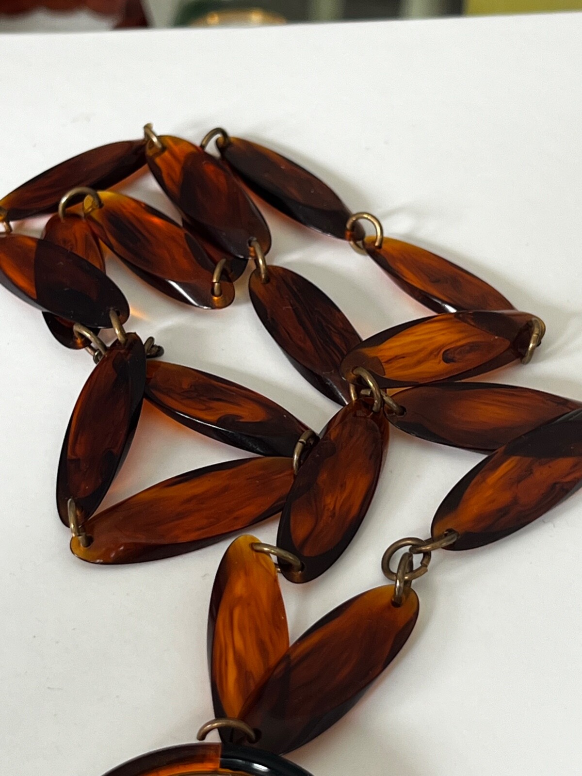 Vintage Bakelite Watch Pendant Faux Tortoise Necklace MCM Endura Self Winding