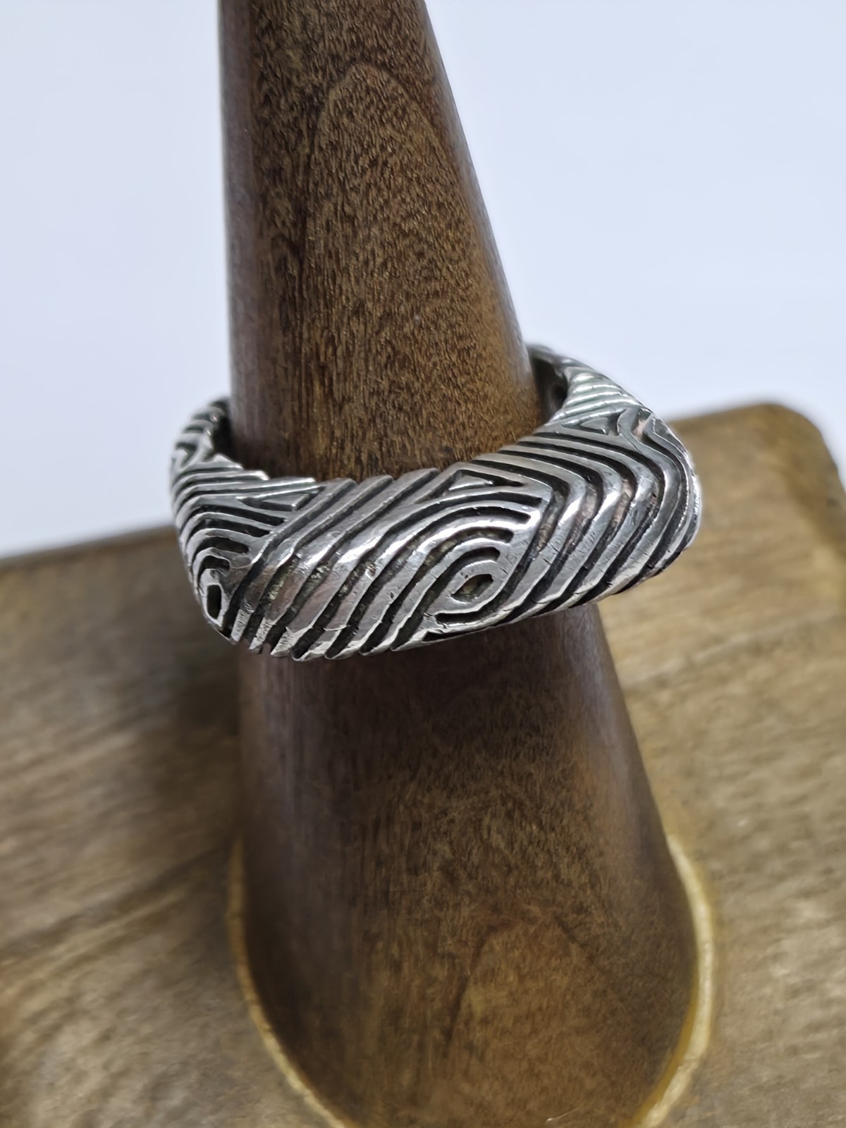 Vintage 1997 Dian Malouf .925 Sterling Silver Geometric Ring Size 6.25