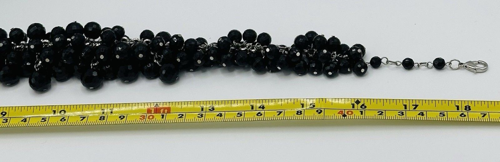 Vtg Faceted Multi-Strand Art-Deco Goth Glam Maximalist Chunky Statement Crystal
