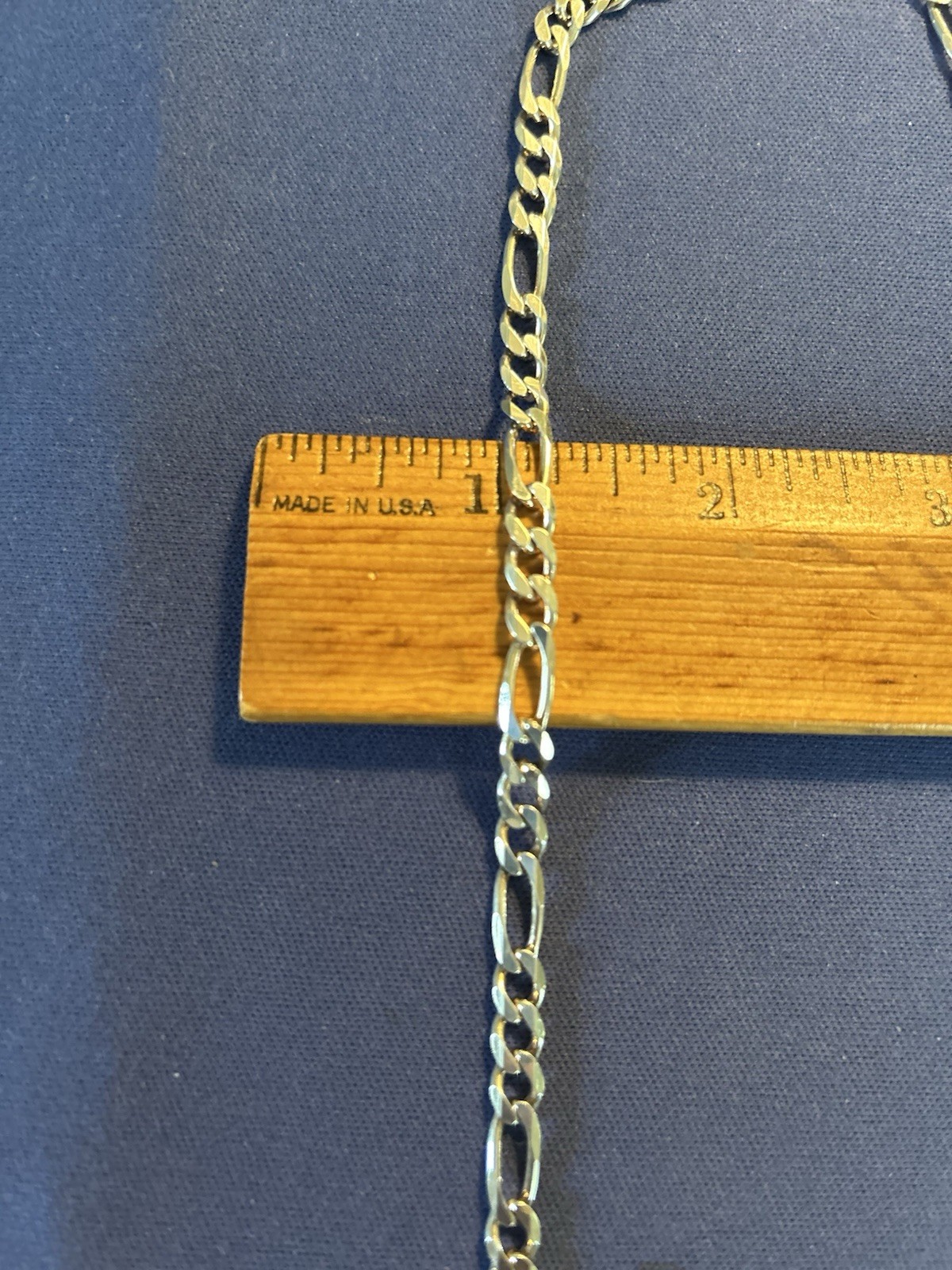 Vintage sterling silver figaro Italy necklace jeweler piece quality 20in. 4.59mm