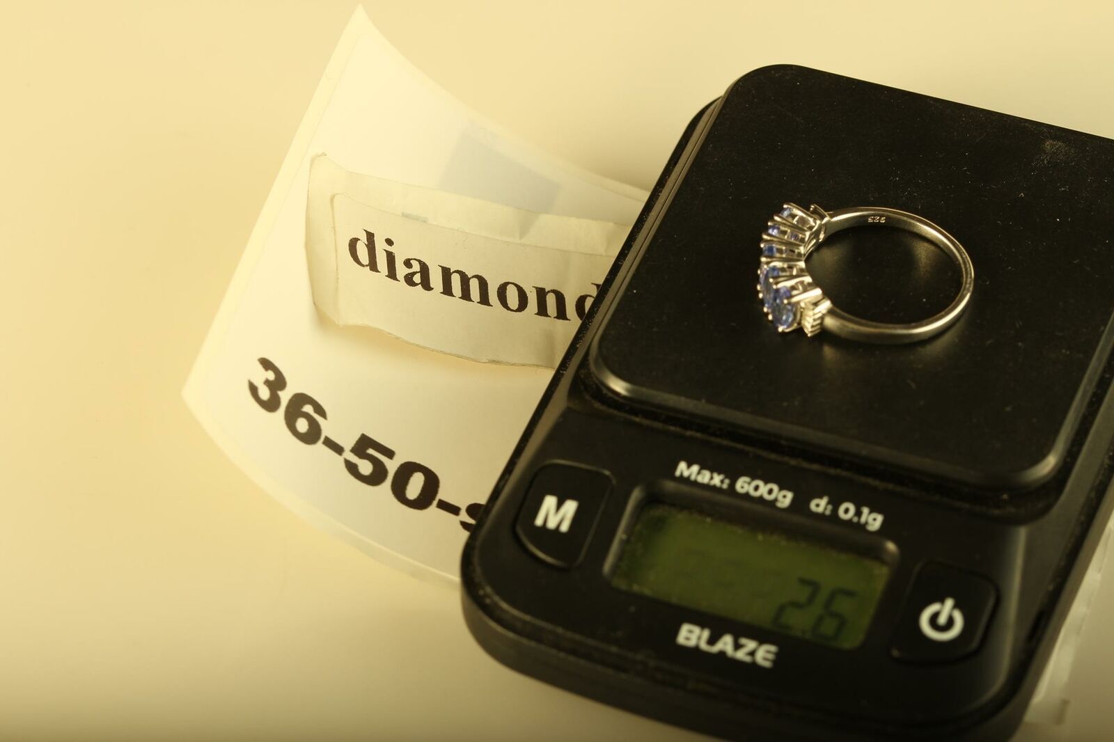 Vtg Signed Sterling D’Joy 5 Stones Tanzanite Channel Diamond Accent Ring 7 1/4