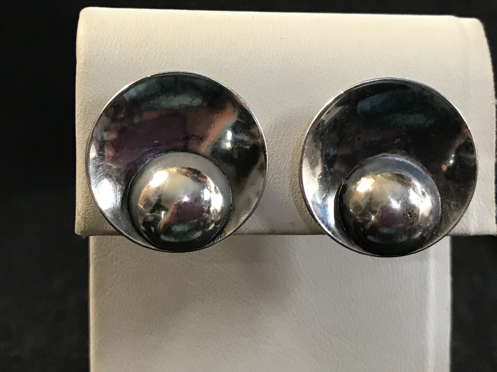 Sterling Silver Modernist Designer N E FROM Screw Back Earrings ~ Denmark