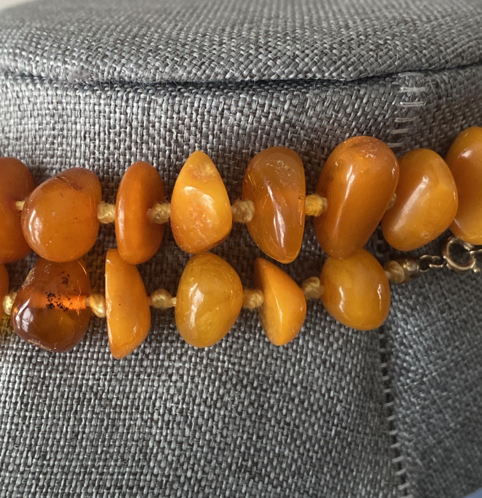 Antique Butterscotch Eggyolk Nugget Genuine Baltic Amber Necklace 126 Grams