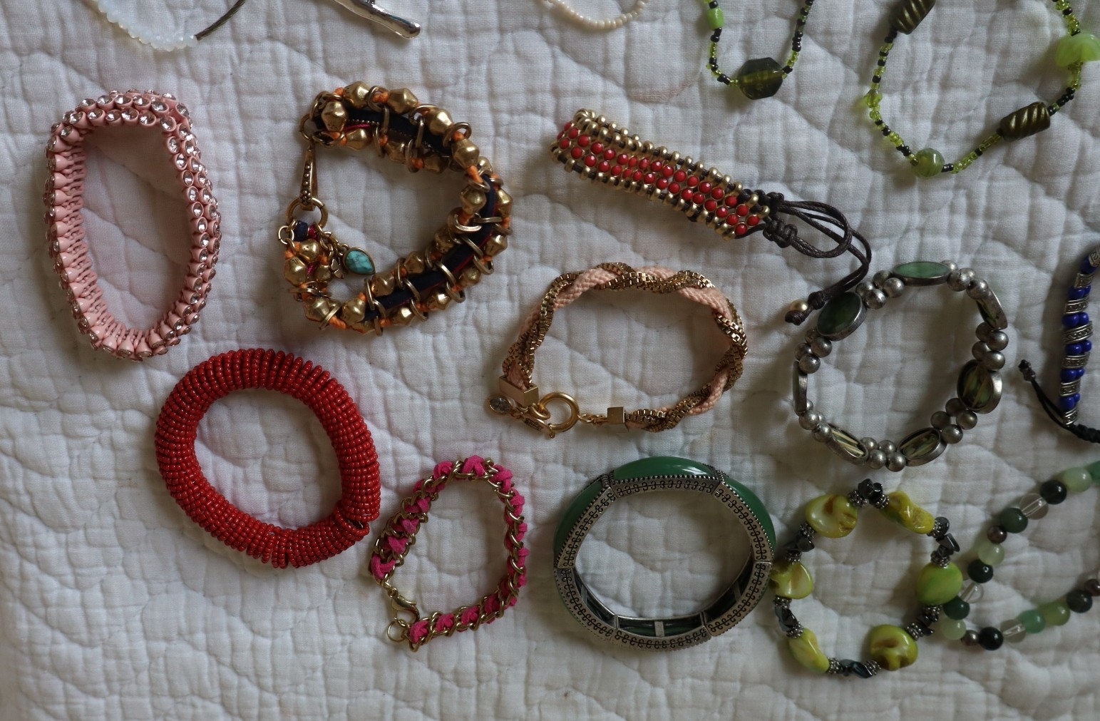 Mix Jewelry BRACELETS 66+ pc Lot, 3 Lbs,wearable, some with semi-precious stones