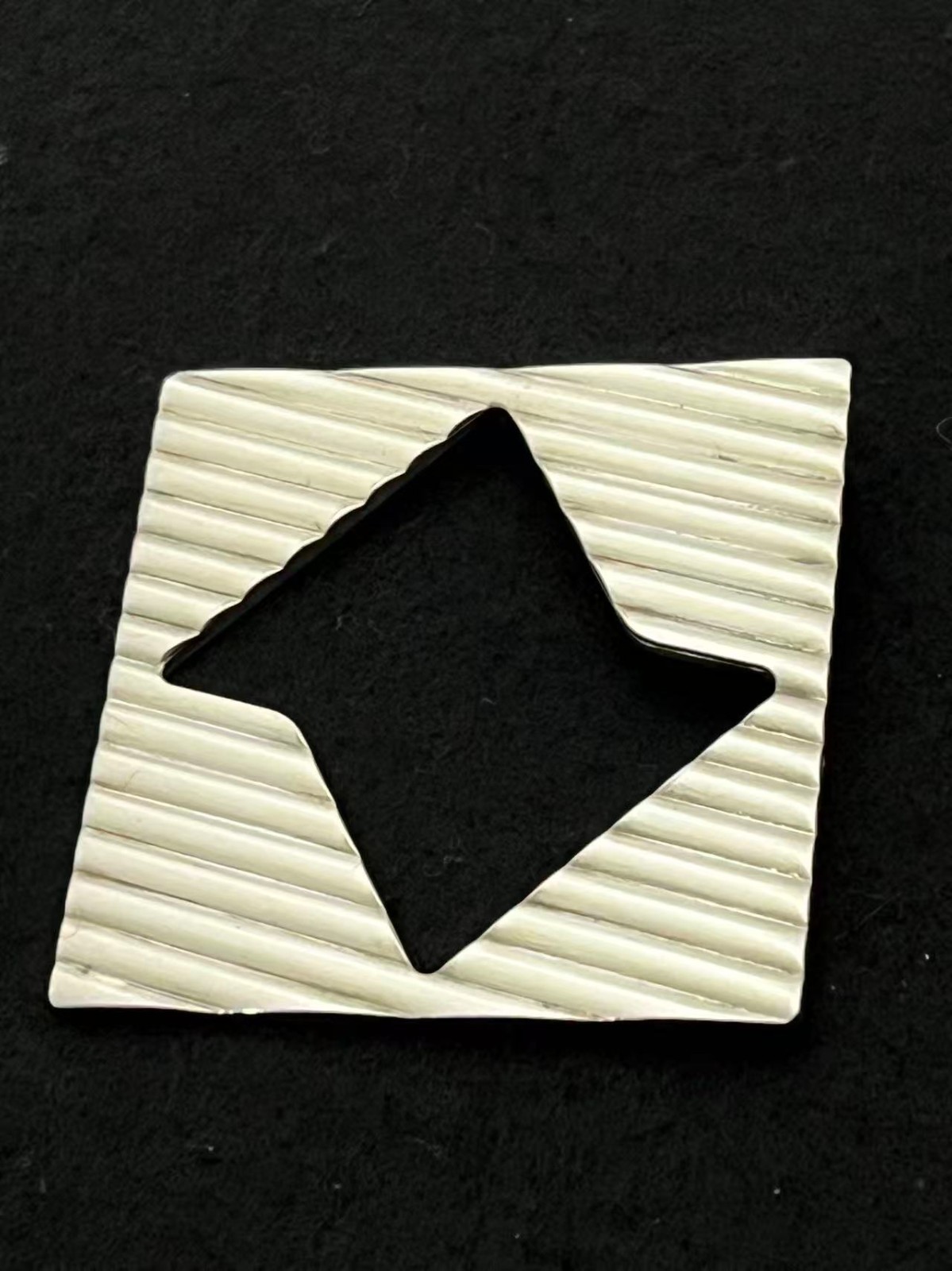 Tiffany & Co. Sterling Silver Square Brooch Pin Pendant Top 39mm SV925 No Pouch