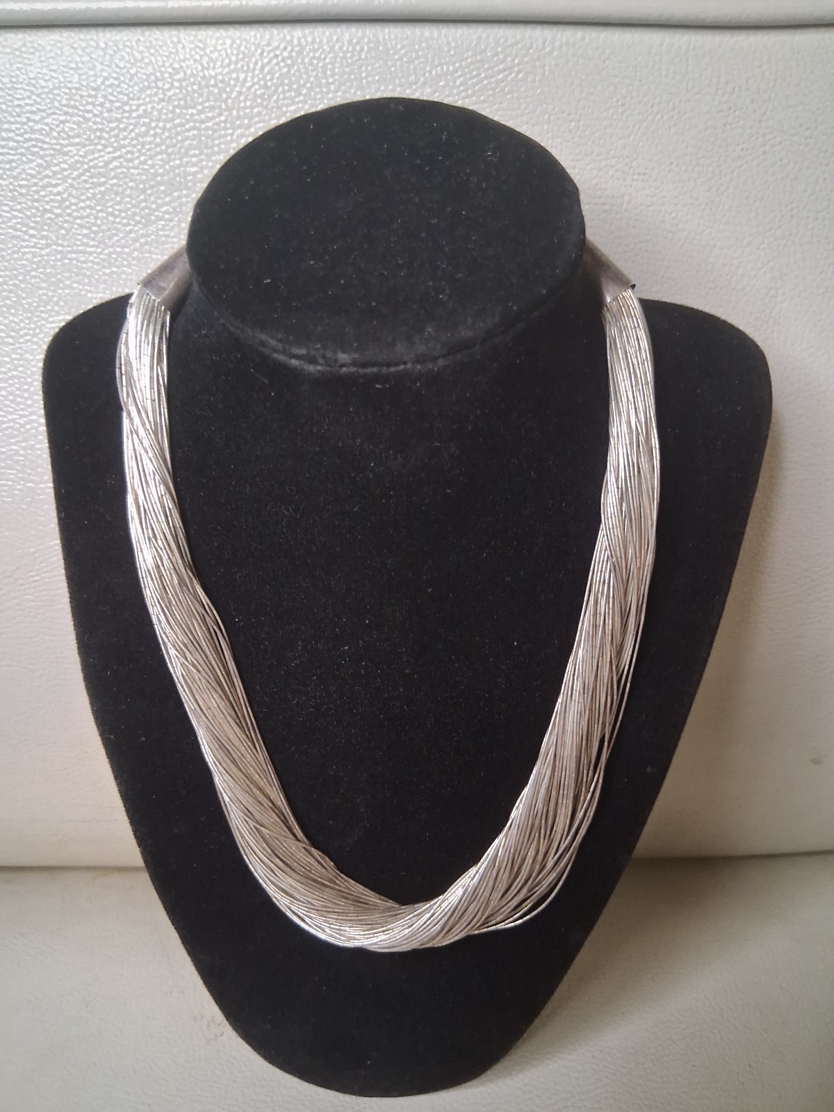 AMAZING 100 Strand Liquid Silver Necklace 16in