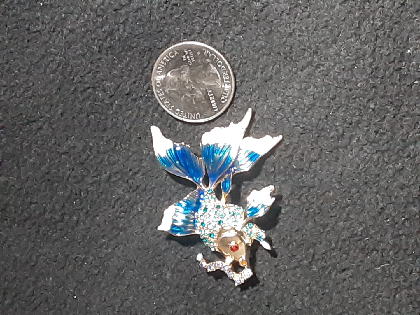 Kenneth Lane Brooch Koi Fish With Rhinestones Signed Jewelry