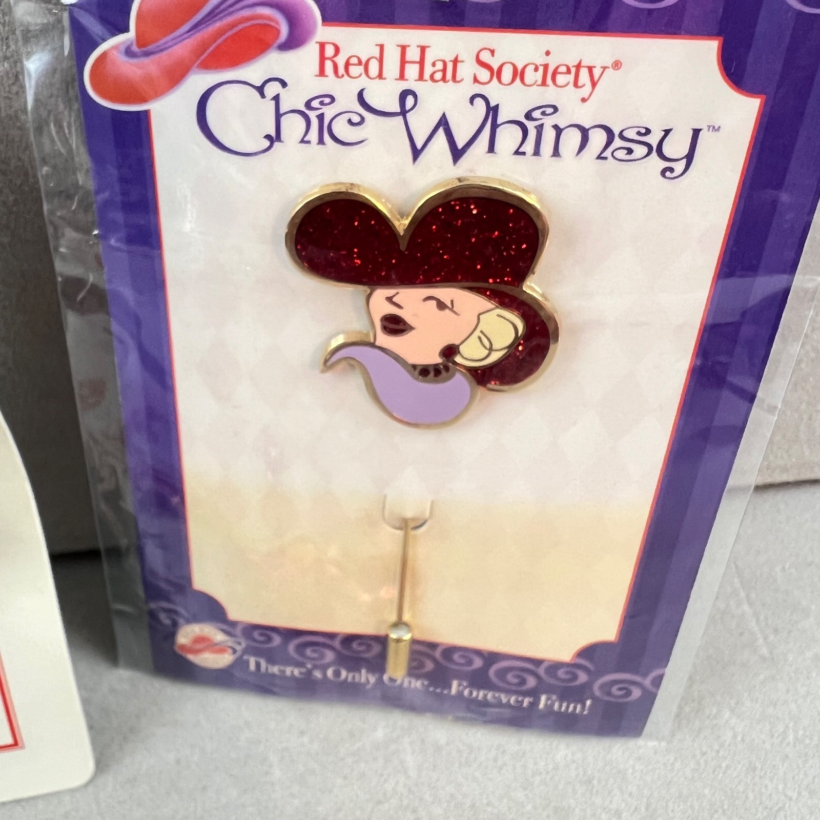 Red Hat Society Lot, Brooches Hat Pins Pendants Crystal Purple Multicolor *READ