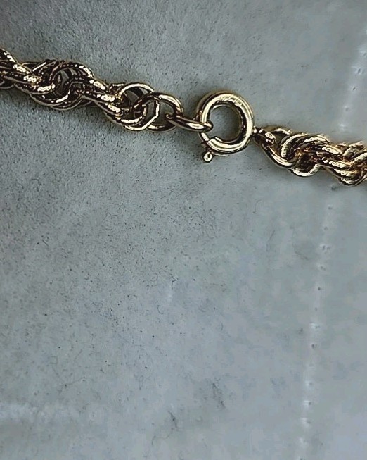 Vintage Monet Gold-Tone Twisted Rope Necklace 28″ Heavy Thick