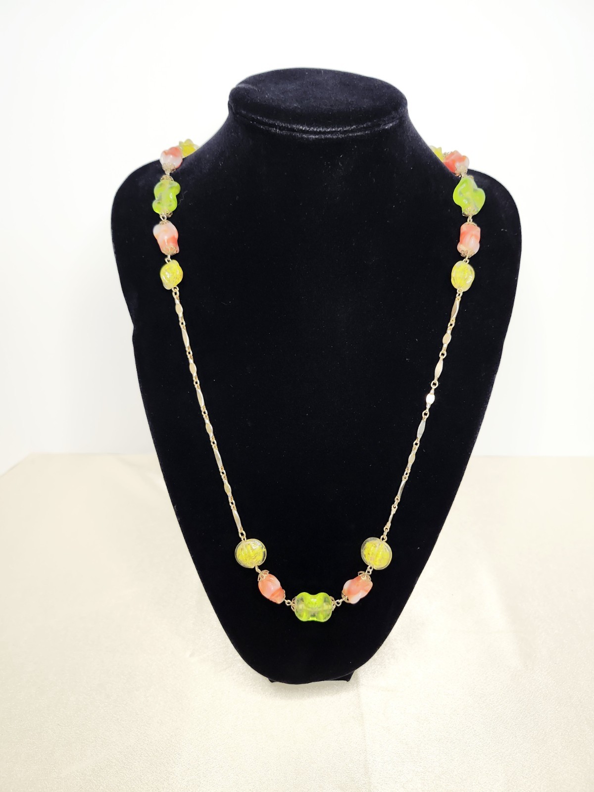 Vintage 36″ Long Artisan Crafted Art Glass Beaded Necklace – Venetian Or Czech?